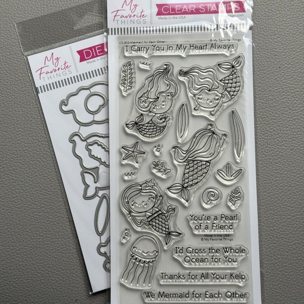 My Favorite Things Mermaid for each other Stamp and die set